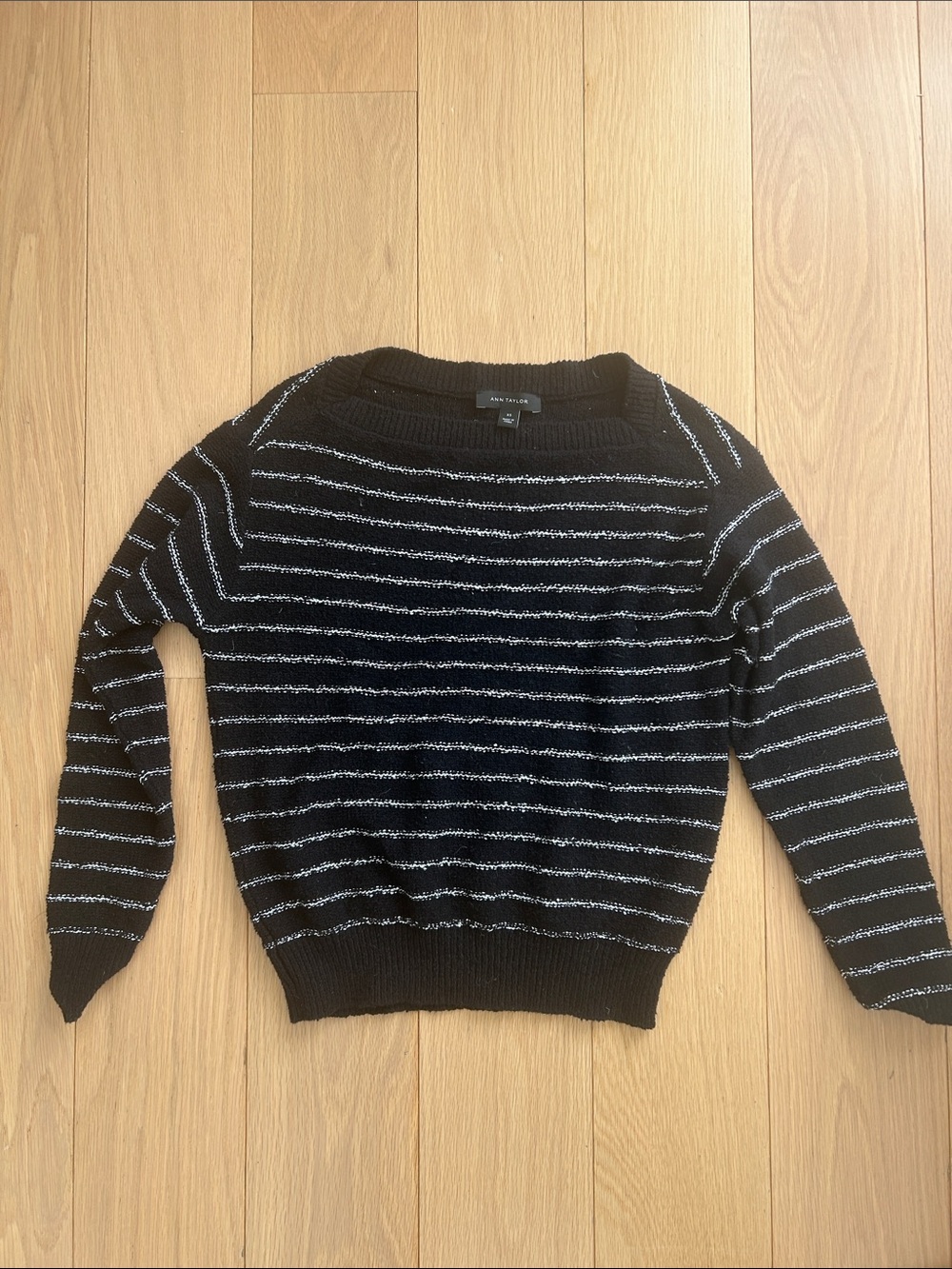 Ann Taylor black striped sweater in size xs